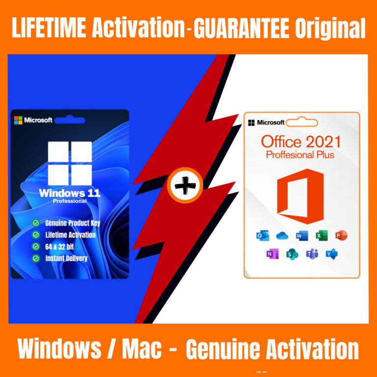 Microsoft Windows 11 Professional + Office 2021 Professional Plus Lifetime License key - Online Activation Retail