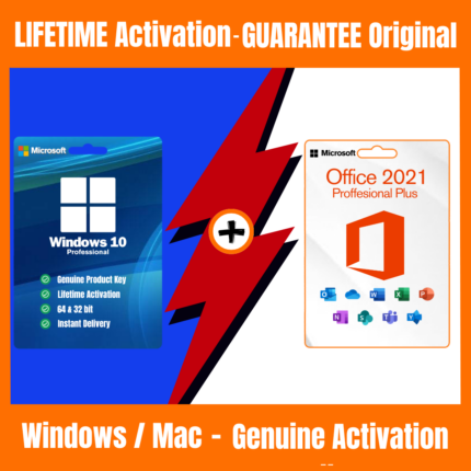 Office 2021 Professional Plus + Microsoft Windows 10 Professional Lifetime License key - Online Genuine Activation Retail